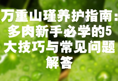 万重山瑾养护指南：多肉新手必学的5大技巧与常见问题解答