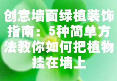 创意墙面绿植装饰指南：5种简单方法教你如何把植物挂在墙上