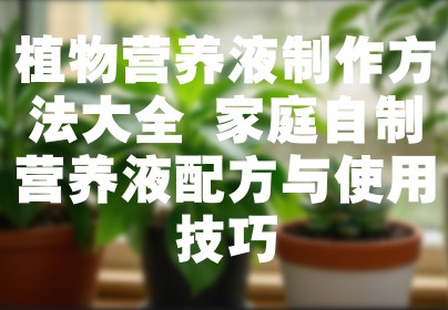 植物营养液制作方法大全 家庭自制营养液配方与使用技巧