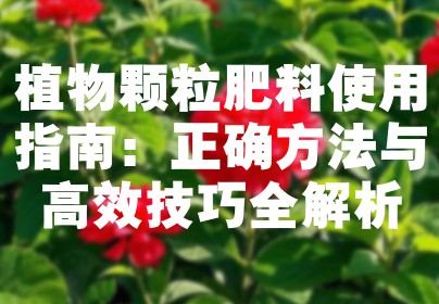植物颗粒肥料使用指南：正确方法与高效技巧全解析