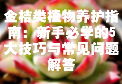 金桔类植物养护指南：新手必学的5大技巧与常见问题解答